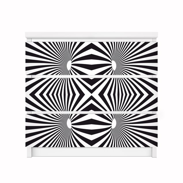 Pattern Design Psychedelisches Schwarzweiß Muster