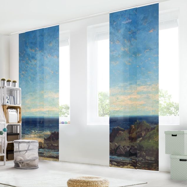 Schiebegardinen Set - Gustave Courbet - Blaues Meer - blauer Himmel - Flächenvorhänge