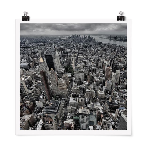 Poster schwarz-weiß Fotografie Blick über Manhattan