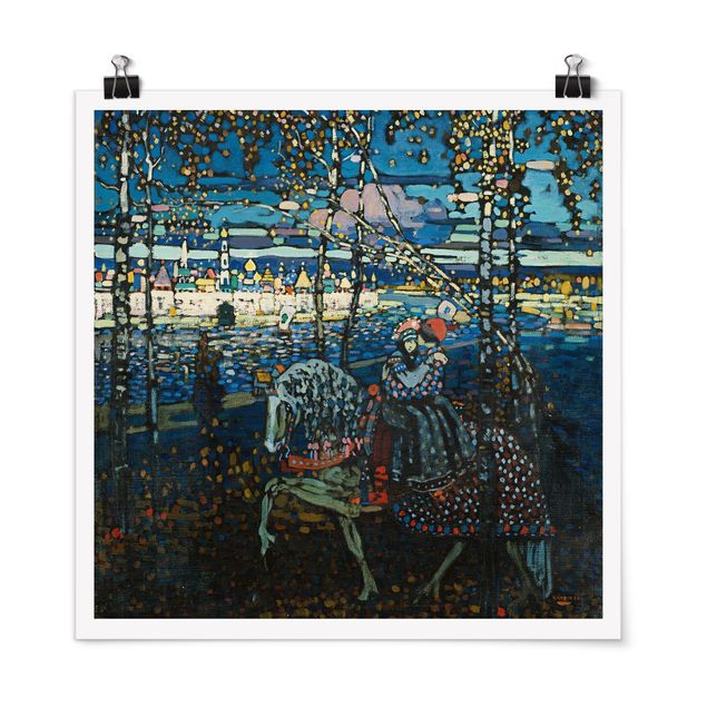 Poster - Wassily Kandinsky - Reitendes Paar - Quadrat 1:1