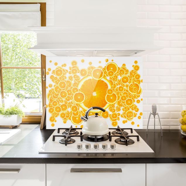 Küchenspritzschutz Retro Orange Pattern