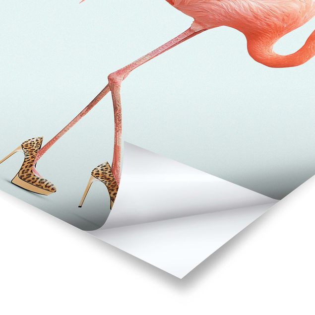 Poster - Jonas Loose - Flamingo mit High Heels - Quadrat 1:1
