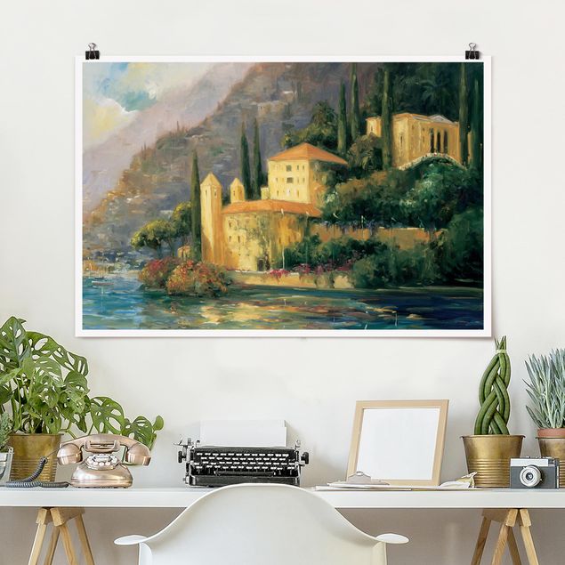 Poster - Italienische Landschaft - Landhaus - Querformat 2:3