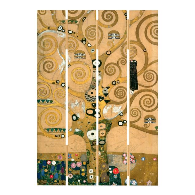Holzbild - Gustav Klimt - Der Lebensbaum - Hochformat 3:2