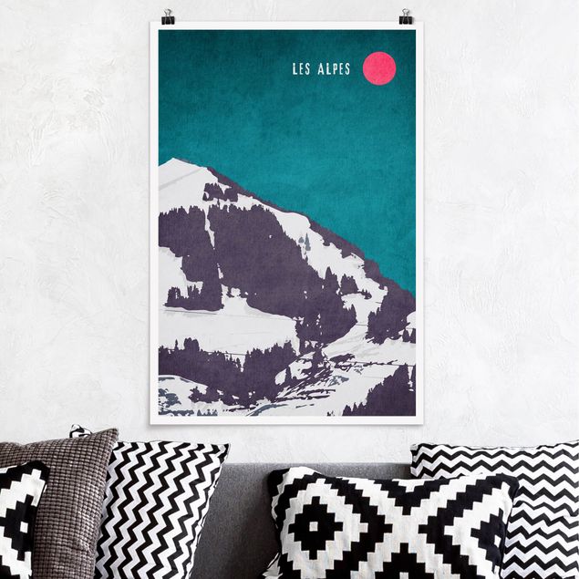 Poster Berge Alpen Retro