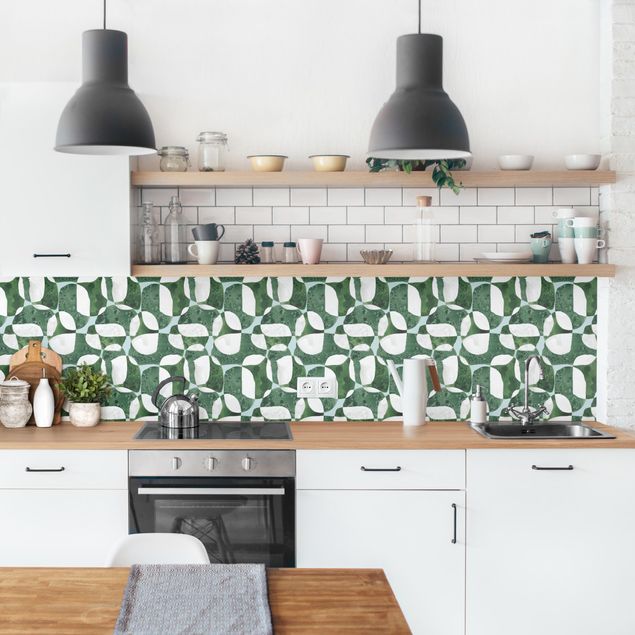 Wandpaneele Küche Lebende Steine Muster in Grün II