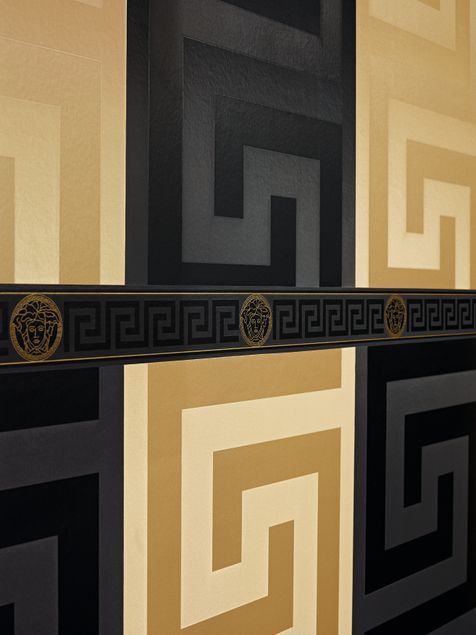 Tapeten kaufen Versace wallpaper Versace 3 Greek in Metallic Schwarz - 935224
