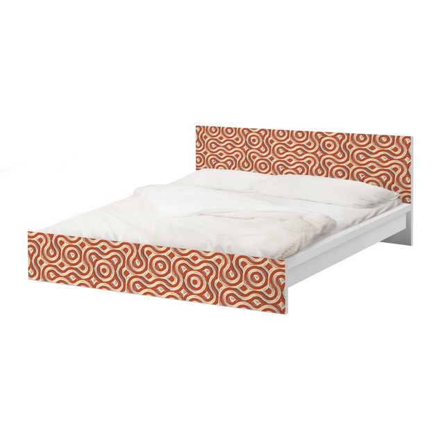 Möbelfolie für IKEA Malm Bett niedrig 140x200cm - Klebefolie Abstrakte Ethno Textur