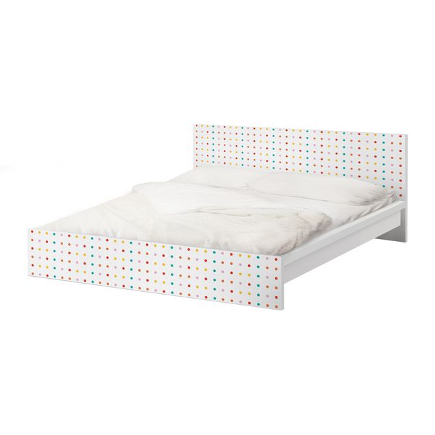 Möbelfolie für IKEA Malm Bett niedrig 140x200cm - Klebefolie No.UL748 Little Dots