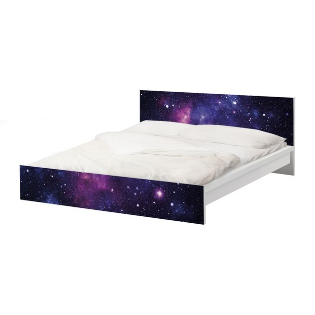Möbelfolie für IKEA Malm Bett niedrig 160x200cm - Klebefolie Galaxie