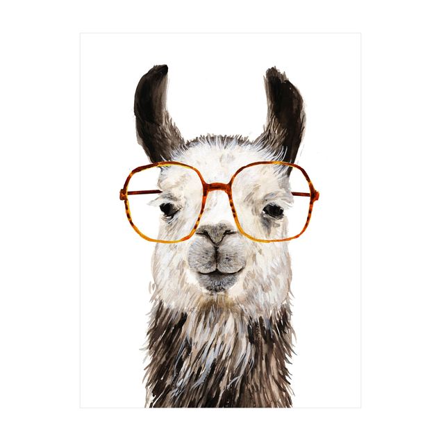 Moderne Teppiche Hippes Lama mit Brille IV