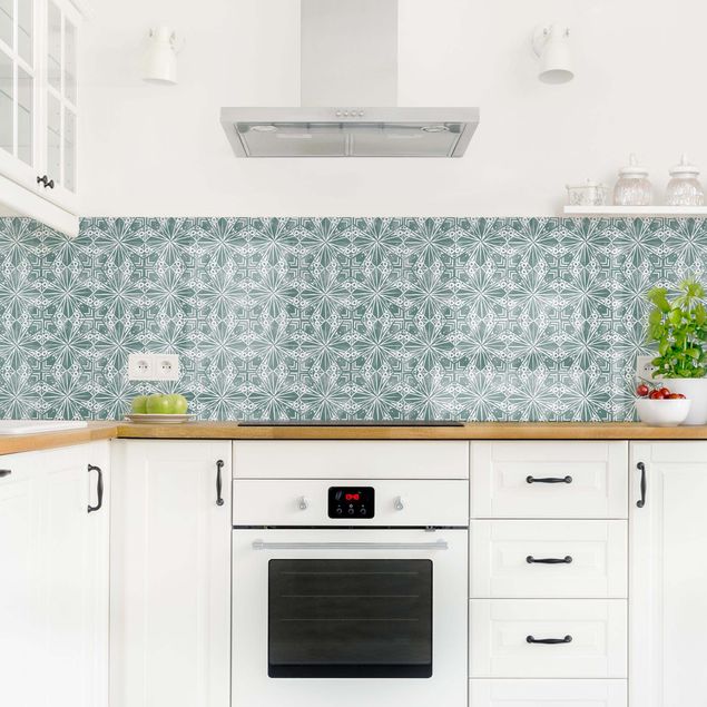 Küchenrückwand selbstklebend Vintage Muster Geometrische Fliesen