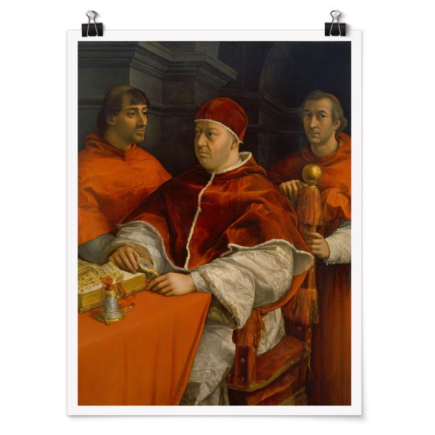 Poster - Raffael - Bildnis von Papst Leo X - Hochformat 3:4