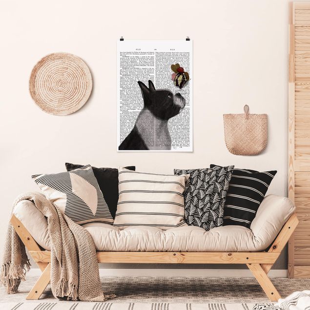 Poster - Tierlektüre - Terrier mit Eis - Hochformat 3:2