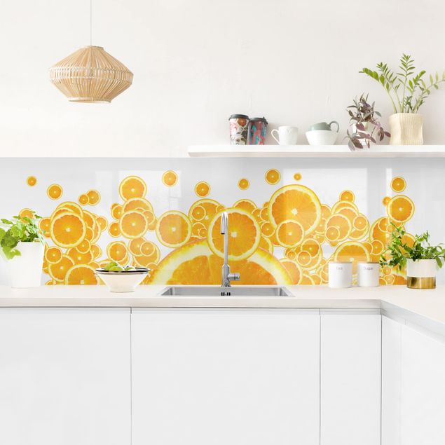Wandpaneele Küche Retro Orange Pattern II