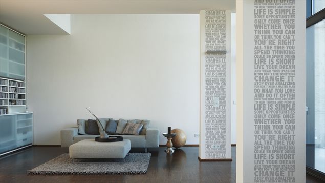 Design Tapeten Livingwalls pop.up Panel in Grau Metallic Weiss - 942592