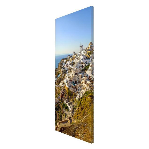 Magnettafel - Oia auf Santorini - Panorama Hochformat