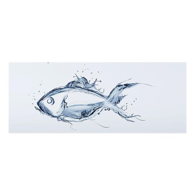Spritzschutz Glas - Liquid Silver Fish - Panorama - 5:2