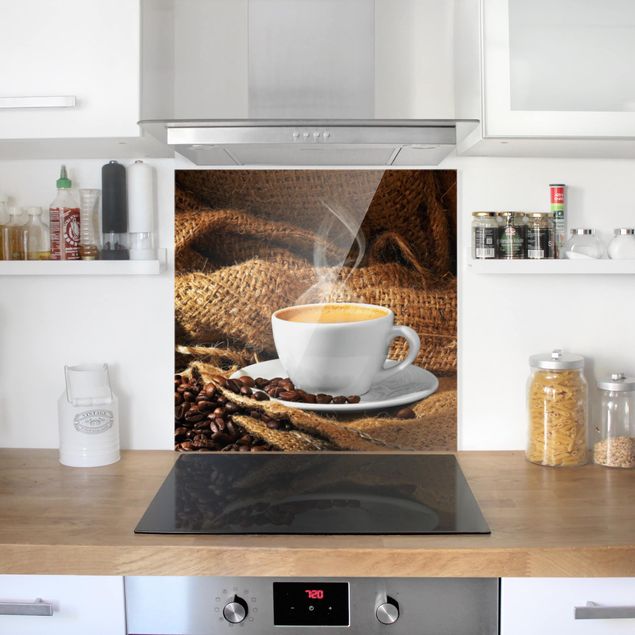 Küchenspritzschutz Kaffee am Morgen