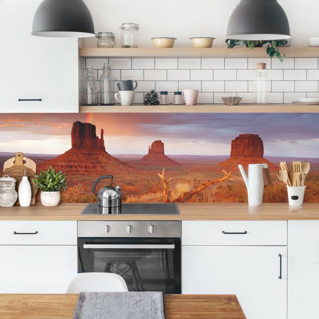 Küche Wandpaneel Monument Valley bei Sonnenuntergang