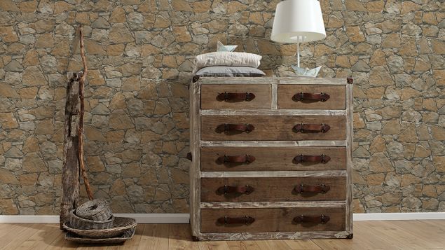A.S. Création Mustertapete Best of Wood`n Stone 2nd Edition in Beige, Braun, Schwarz