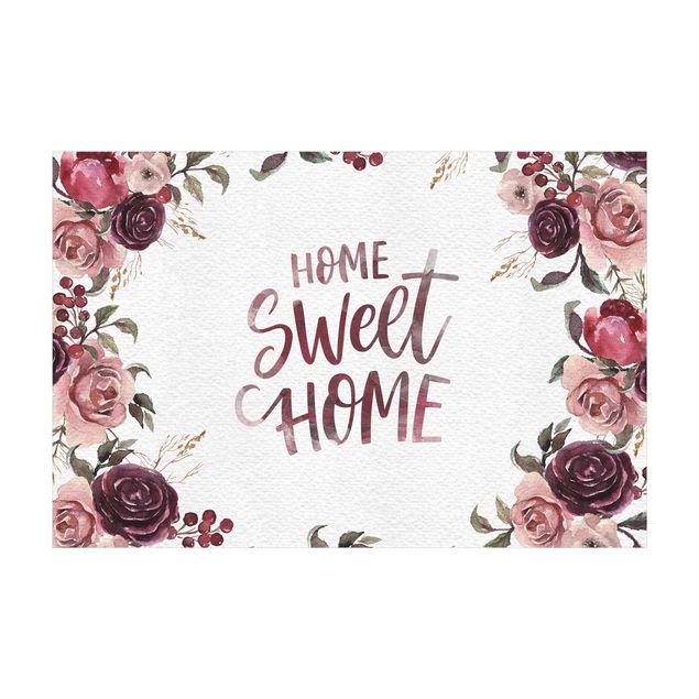Teppiche groß Home Sweet Home Aquarell auf Papier