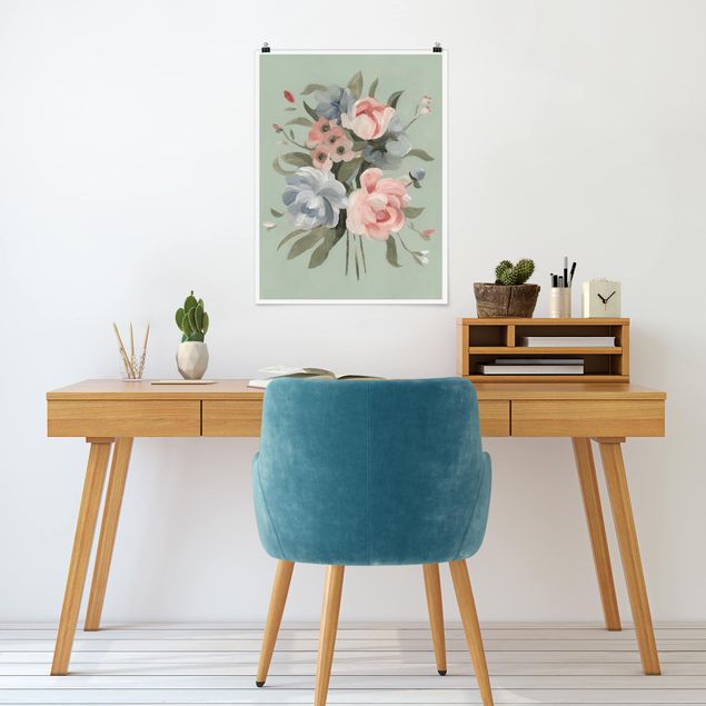 Moderne Poster Bouquet in Pastell II