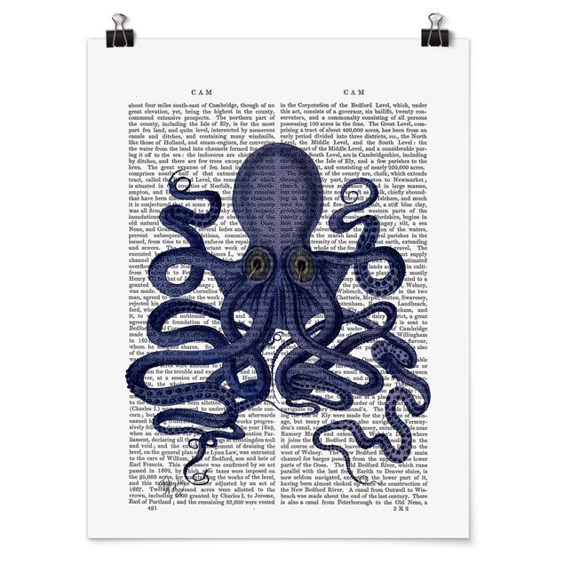 Poster - Tierlektüre - Oktopus - Hochformat 3:4