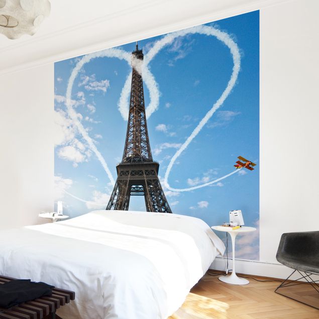 Paris Wandaufkleber 3D Optik Schlafzimmer Lounge Eiffelturm Stadt