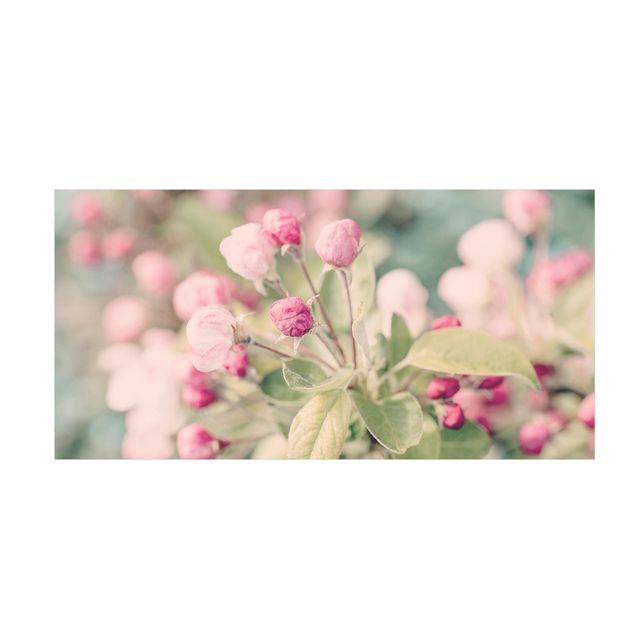 teppich mit blumenmuster Apfelblüte Bokeh rosa
