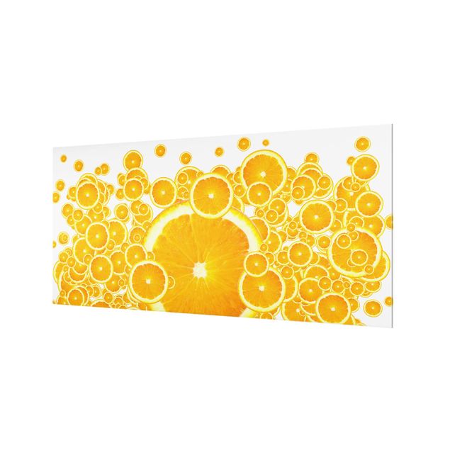 Spritzschutz Glas - Retro Orange Pattern - Querformat - 2:1