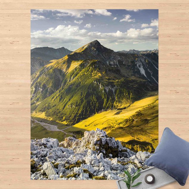 Teppich für Balkon Berge und Tal der Lechtaler Alpen in Tirol