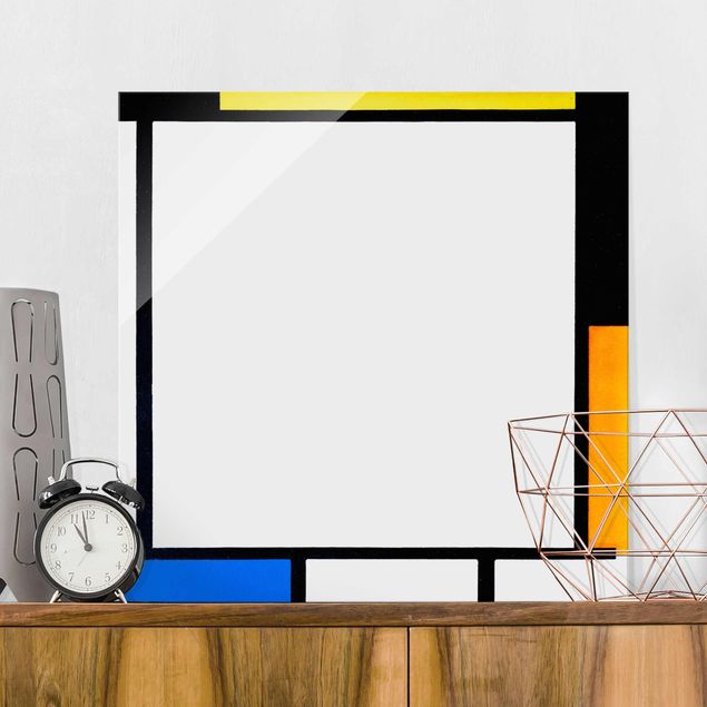 Glas Wandbilder XXL Piet Mondrian - Komposition II