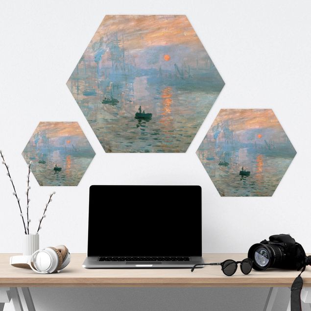 Hexagon Bild Alu-Dibond - Claude Monet - Impression