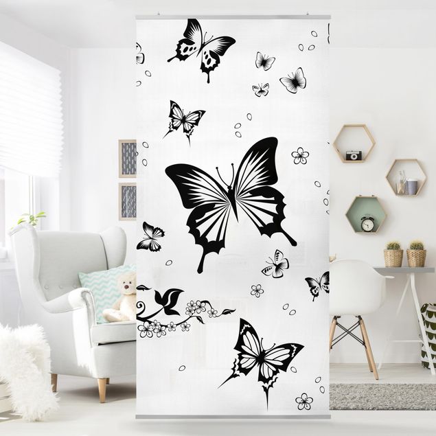 Raumteiler Tiere Blumen und Schmetterlinge