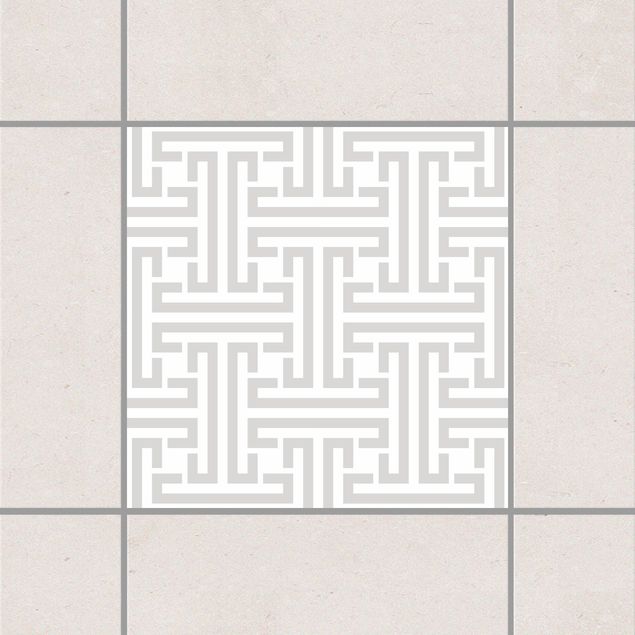 Fliesenfolie Muster Dekoratives Labyrinth Light Grey Grau