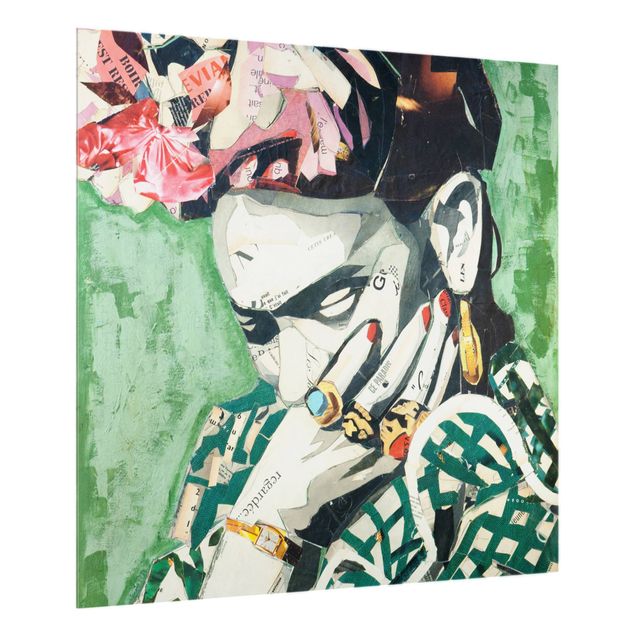 Spritzschutz Glas - Frida Kahlo - Collage No.3