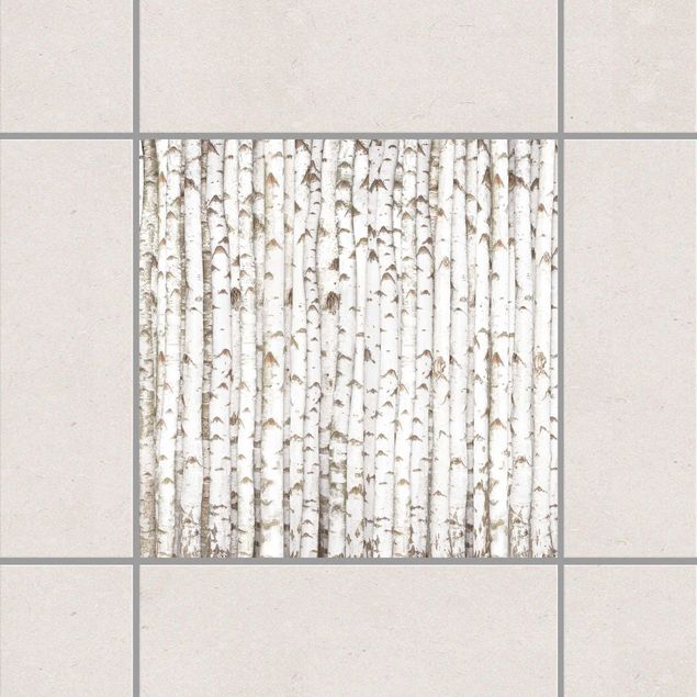 Selbstklebende Folie Fliesen Muster No.YK15 Birkenwand