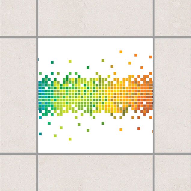 Fliesenfolie Muster Pixel-Regenbogen