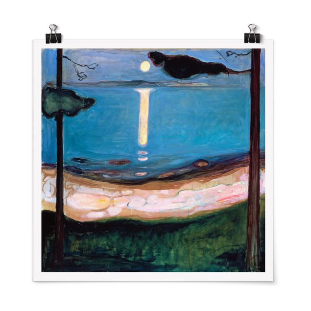 Poster - Edvard Munch - Mondnacht - Quadrat 1:1