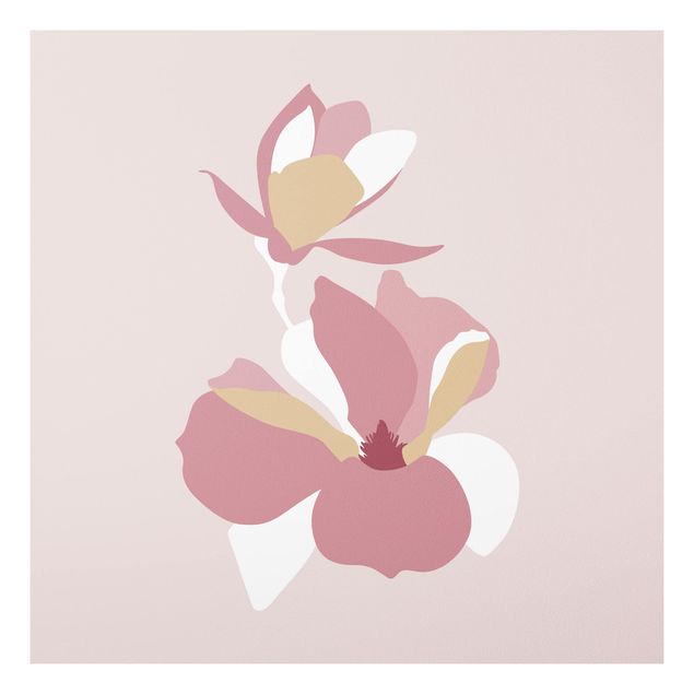 Line Art Line Art Blüten Pastell Rosa