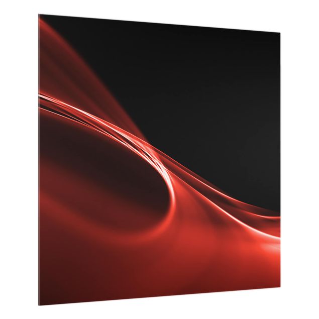 Glas Spritzschutz - Red Wave - Quadrat - 1:1