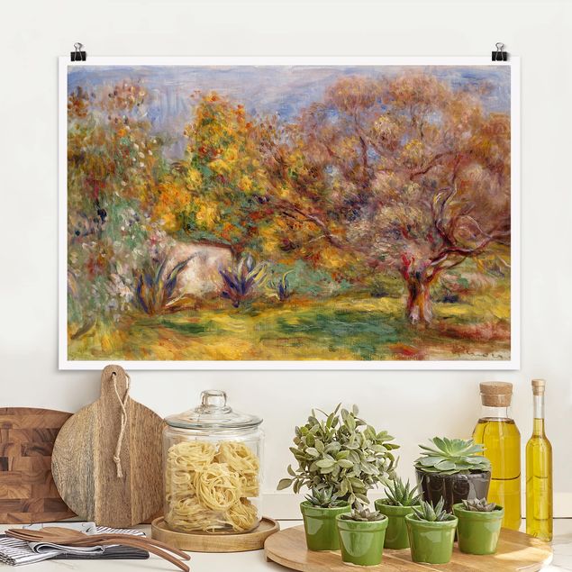 Poster - Auguste Renoir - Garten mit Olivenbäumen - Querformat 2:3