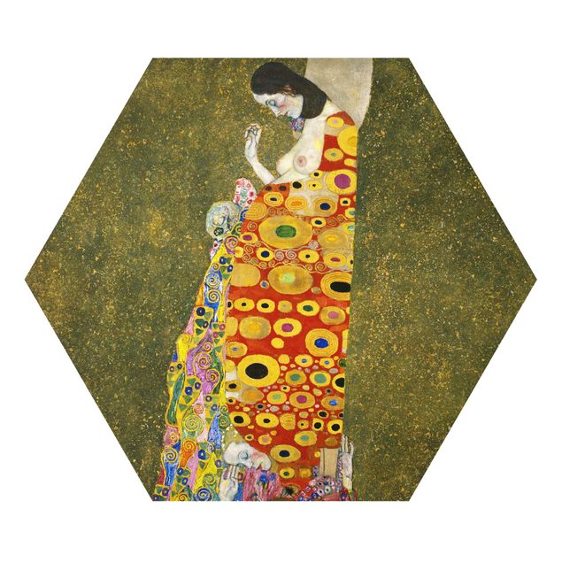 Hexagon Bilder Gustav Klimt - Die Hoffnung II