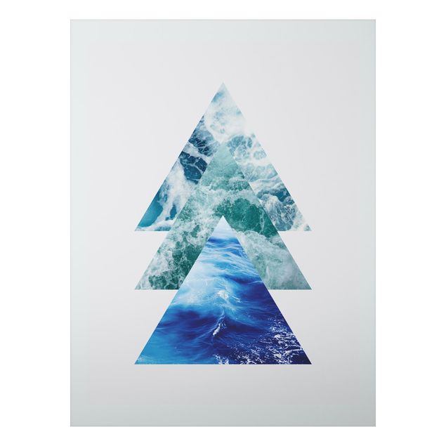 Alu-Dibond - Ozean Dreiecke - Querformat