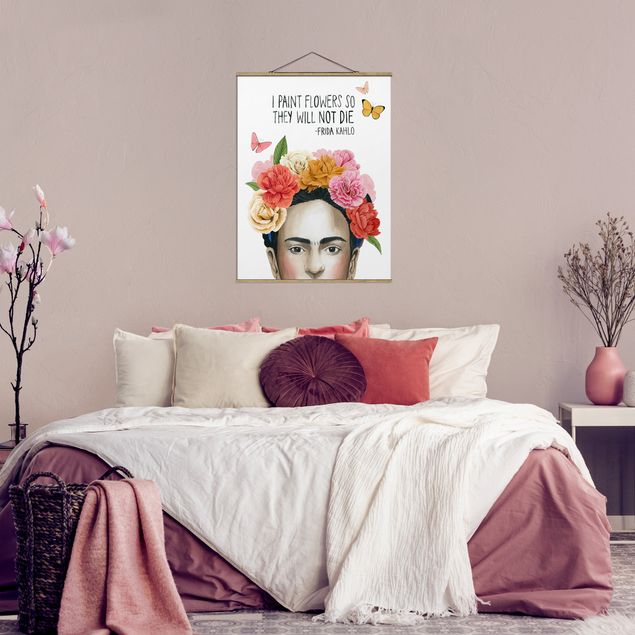 Stoffbilder mit Posterleisten Fridas Gedanken - Blumen