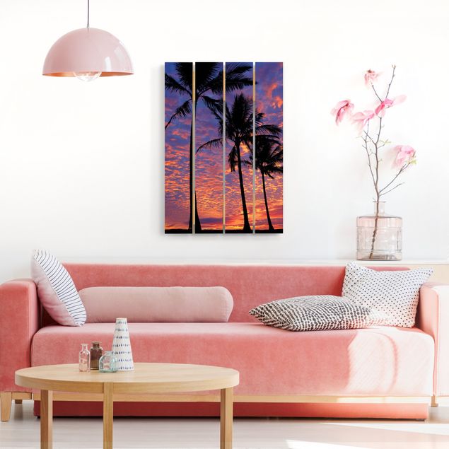 Wandbild Holz Palms