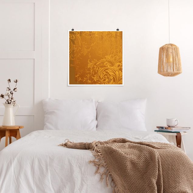 Poster - Goldene Flora - Quadrat 1:1