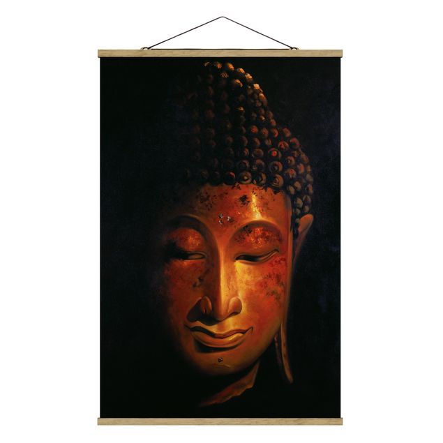 Stoffbild mit Posterleisten - Madras Buddha - Hochformat 2:3