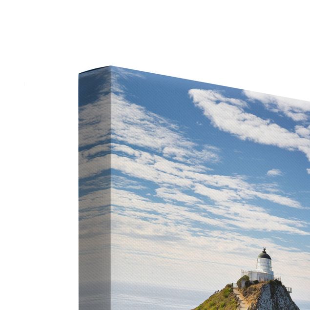 Leinwandbild 2-teilig - Nugget Point Leuchtturm und Meer Neuseeland - Hoch 3:4